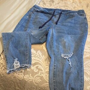 Blue Distressed Women's Jeans size 1X